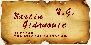 Martin Gidanović vizit kartica